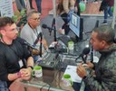 Presidente César Brisolara visita o estande da Câmara Municipal na Fenadoce 2023 Presidente César Brisolara visita o estande da Câmara Municipal na Fenadoce 2023