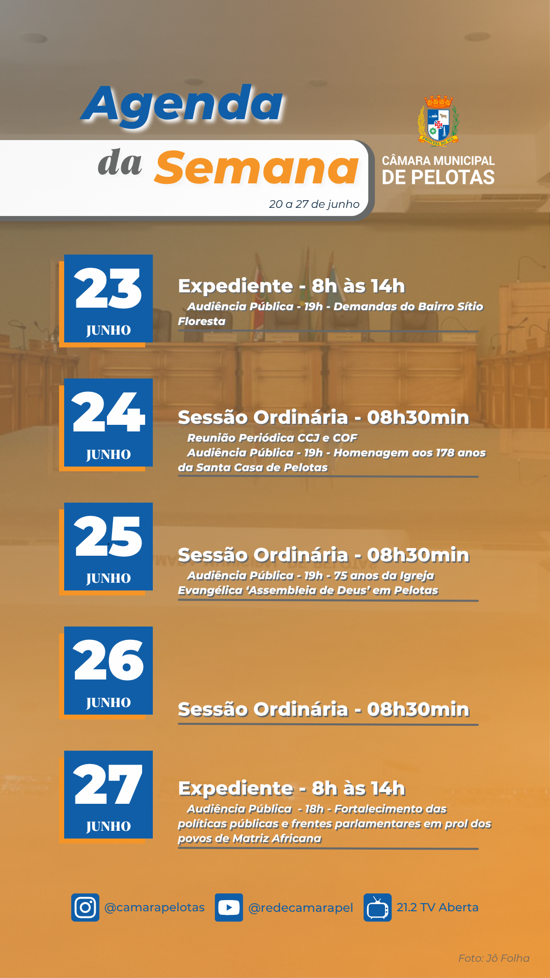 Agenda Legislativa: 23/06 - 27/06