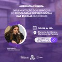 Vereadora Fernanda promove Audiência Pública sobre lei que prevê psicólogos e assistentes sociais nas escolas