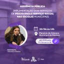 Vereadora Fernanda promove Audiência Pública sobre lei que prevê psicólogos e assistentes sociais nas escolas Vereadora Fernanda promove Audiência Pública sobre lei que prevê psicólogos e assistentes sociais nas escolas